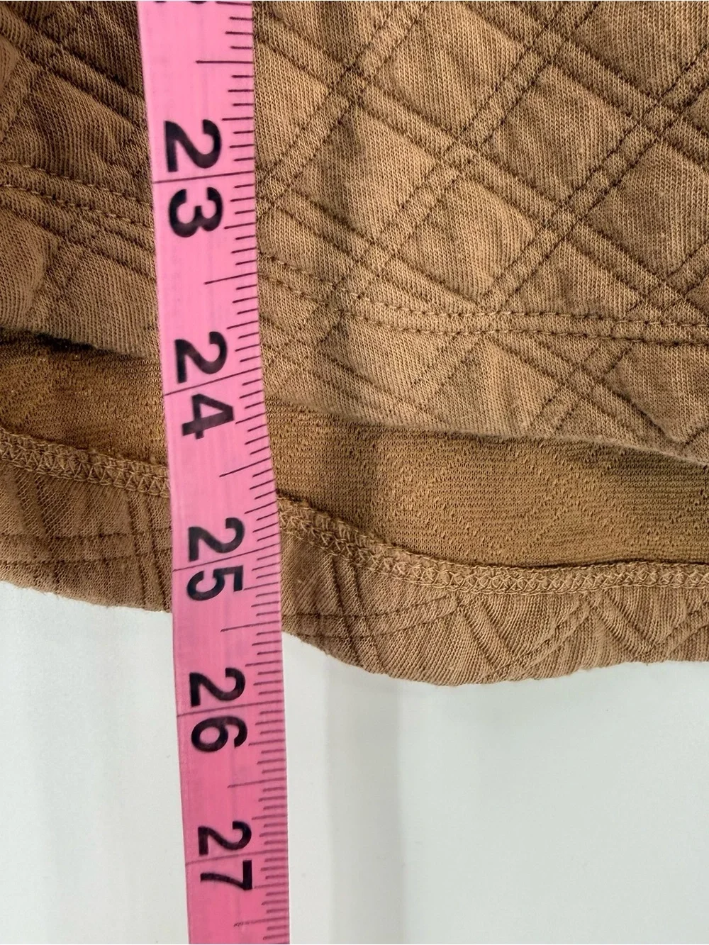 J.Crew Quilted Funnel Neck Sweatshirt M Camel Tan Textured Pullover